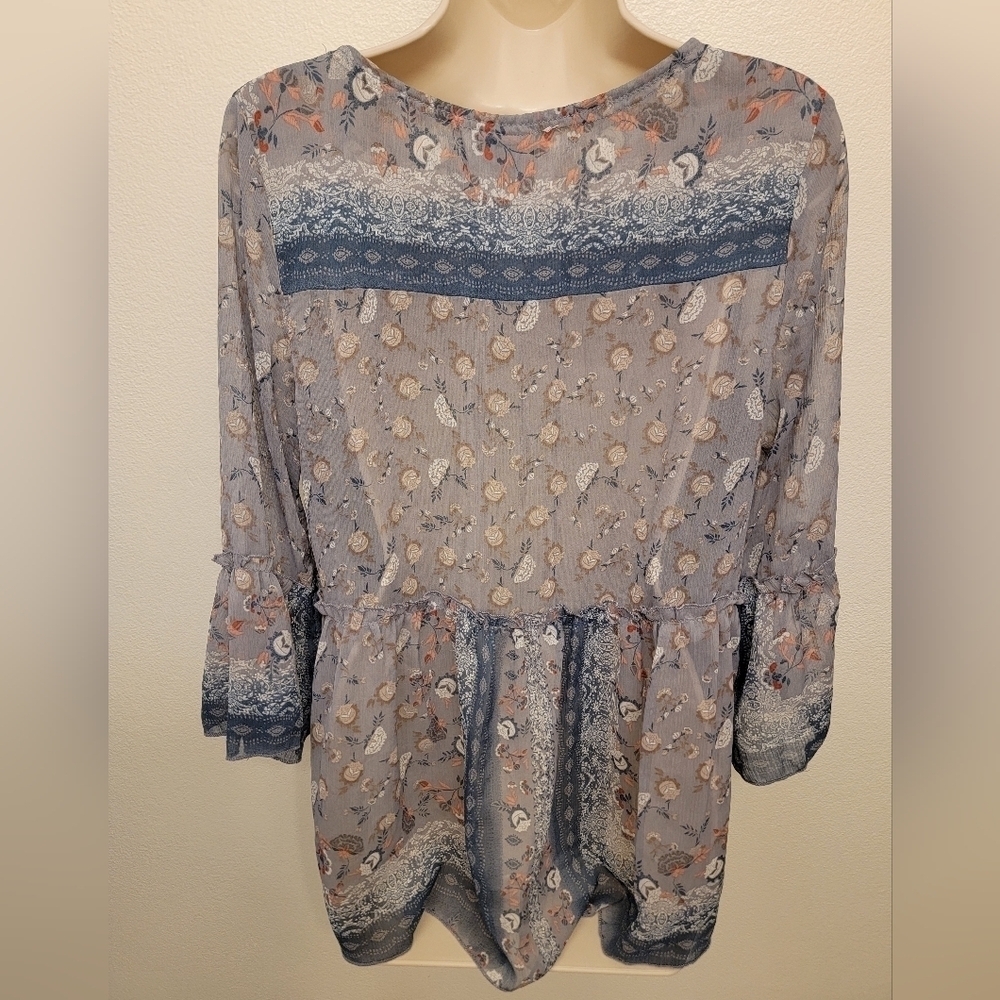EUC Knox Rose Floral Empire Waist Blouse - Picture 4 of 5